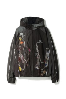 EMBROIDERED CHAIN TRACK JACKET - CHACOAL (26SS22BL252)