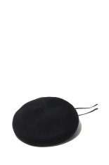 POLY KNIT BERET - BLACK (MEKNYY102A)