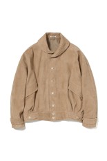 SILKY GRAIN SUEDE BLOUSON - TAUPE (A26SB02SG)