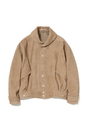 SILKY GRAIN SUEDE BLOUSON - TAUPE (A26SB02SG)