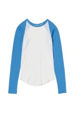 SUPER HIGH GAUGE SHEER RIB RAGLAN P/O - WHITExBLUE (A26SP06HF)