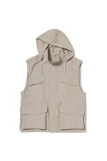 WOOL MAX CANVAS OVER VEST - TOP GRAY BEIGE (A26SV07WC)