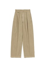 GARMENT-DYED FINX LIGHT CHINO ONE-TUCK WIDE PANTS - BEIGE (A26SP05LF)