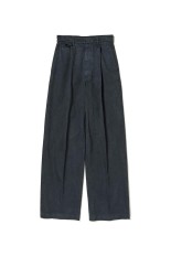 GARMENT-DYED FINX LIGHT CHINO ONE-TUCK WIDE PANTS - BLACK (A26SP05LF)