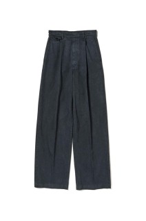 GARMENT-DYED FINX LIGHT CHINO ONE-TUCK WIDE PANTS - BLACK (A26SP05LF)