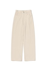 SILK NEP DENIM 5P WIDE PANTS - IVORY WHITE (A26SP03SD)