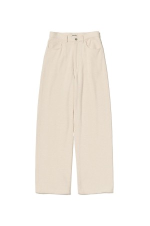 SILK NEP DENIM 5P WIDE PANTS - IVORY WHITE (A26SP03SD)