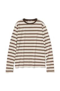 GRADIENT STRIPE JERSEY L/S TEE - FADE BROWN STRIPE (A26SP03GJ)