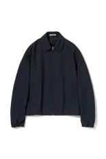 WOOL KID MOHAIR HOPSACK ZIP BLOUSON - DARK NAVY (A26SB03MH)
