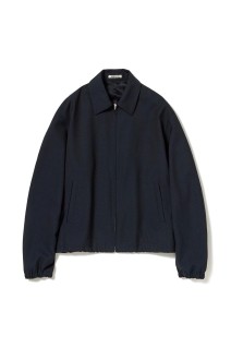 WOOL KID MOHAIR HOPSACK ZIP BLOUSON - DARK NAVY (A26SB03MH)