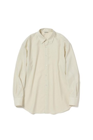 SUPER FINE WOOL STRIPE SHIRT - IVORY WHITE STRIPE (A26SS02WW)