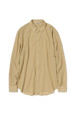 AIRY LIGHT COTTON CHECK SHIRT - MUSTARD GINGHAM CHECK (A26SS03GC)