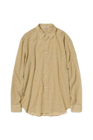 AIRY LIGHT COTTON CHECK SHIRT - MUSTARD GINGHAM CHECK (A26SS03GC)