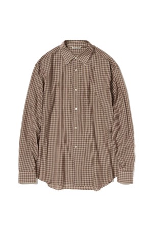AIRY LIGHT COTTON CHECK SHIRT - MUSTARD GINGHAM CHECK (A26SS03GC)