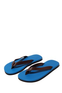 SOFT LEATHER FLIP-FLOPS - BLUExBROWN (A26SS11QD)