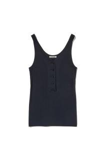 ORGANIC COTTON FINE RIB TANK - DARK NAVY (A26ST03OF)