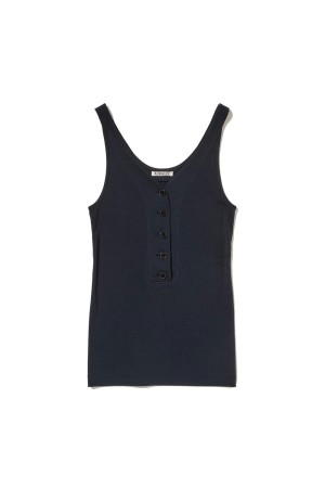 ORGANIC COTTON FINE RIB TANK - DARK NAVY (A26ST03OF)