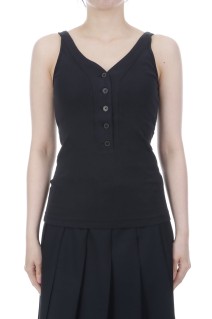ORGANIC COTTON FINE RIB TANK - DARK NAVY (A26ST03OF)