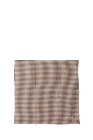 AIRY LIGHT COTTON CHECK SCARF - BROWN GINGHAM CHECK (A26SS05GC)