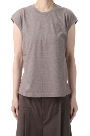 SEAMLESS CREW NECK SLEEVELESS - TOP BROWN (A00T06ST)