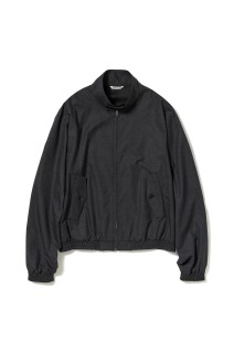 ULTRA FINE TROPICAL WOOL ZIP BLOUSON - TOP CHARCOAL (A26SB01MT)