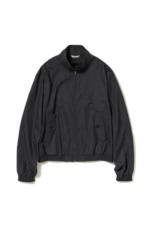 ULTRA FINE TROPICAL WOOL ZIP BLOUSON - TOP CHARCOAL (A26SB01MT)