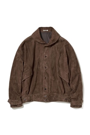 SILKY GRAIN SUEDE BLOUSON - DARK BROWN (A26SB01SG)
