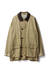 Vintaged Denim Coverall Half Coat(YK25FW01067C)-KHAKI-
