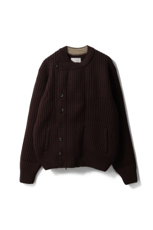 Double Breasted Knit Blouson(YK25FW01107S)-BROWN-