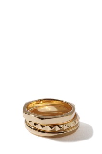 Triple with Spike Ring / Gold (XOR096-G)
