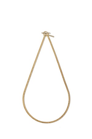 Flat Link Necklace -Double -50cm/Gold- (XON052-50G)