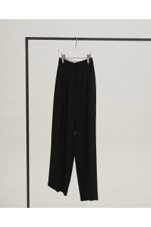 Tuck Wide Trousers - BLACK (12610714)