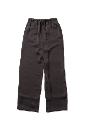 Satin Easy Pants - DARK BROWN (12610704)