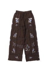 Embroidery Patchwork Trousers - BURGUNDY (12610719)