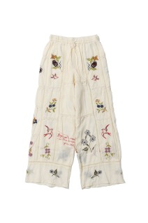 Embroidery Patchwork Trousers - ECRU (12610719)