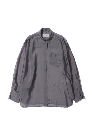 Chambray Silky Shirts - GRAY (12610427)