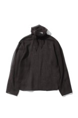 Sheer Tie Blouse - DARK BROWN (12610415)