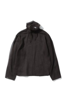 Sheer Tie Blouse - DARK BROWN (12610415)