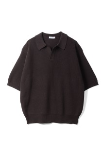 Cotton Rib Knit Skipper Shirt - ESPRESSO (KS26SKN04)