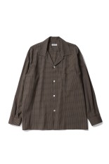 Summer Wool Open Collar Shirt - KHAKI PLAID (KS26SSH01)
