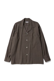 Summer Wool Open Collar Shirt - KHAKI PLAID (KS26SSH01)