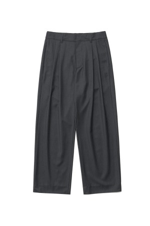 Narrow Stripe Tapered Slacks / HEATHER CHARCOAL (AOFSPT017)