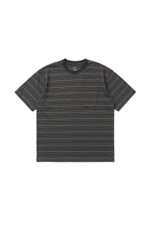 Ordinary Multi Stripe Pocket TEE / FADED BLACK (AOFSTS016)