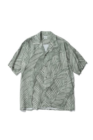 Leaf Pattern Printed Open Collar Shirt - IVORY (YK26SS01202SH)