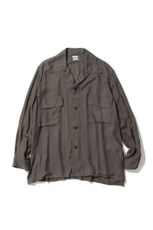 Modal Double Pocket Open Collar Shirt - CHARCOAL (YK26SS01215SH)