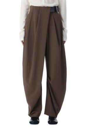 Asymmetrical Belt Pants - DARK BROWN(31252465606)