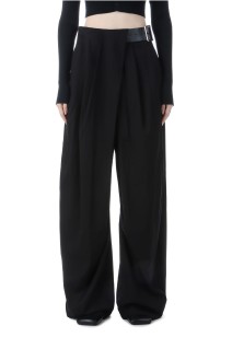 Asymmetrical Belt Pants - BLACK (31252465606)