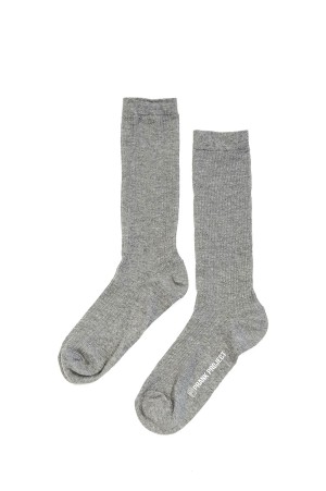 Sheer Rib Short Socks - GRAY (31252665601)