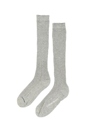 Sheer Rib Long Socks - GRAY (31252665602)
