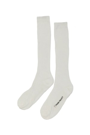 Sheer Rib Long Socks - WHITE (31252665602)
